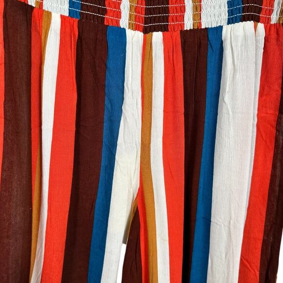 Elan Orange White Blue Brown bronze Striped Pants Large - Picture 5 of 6